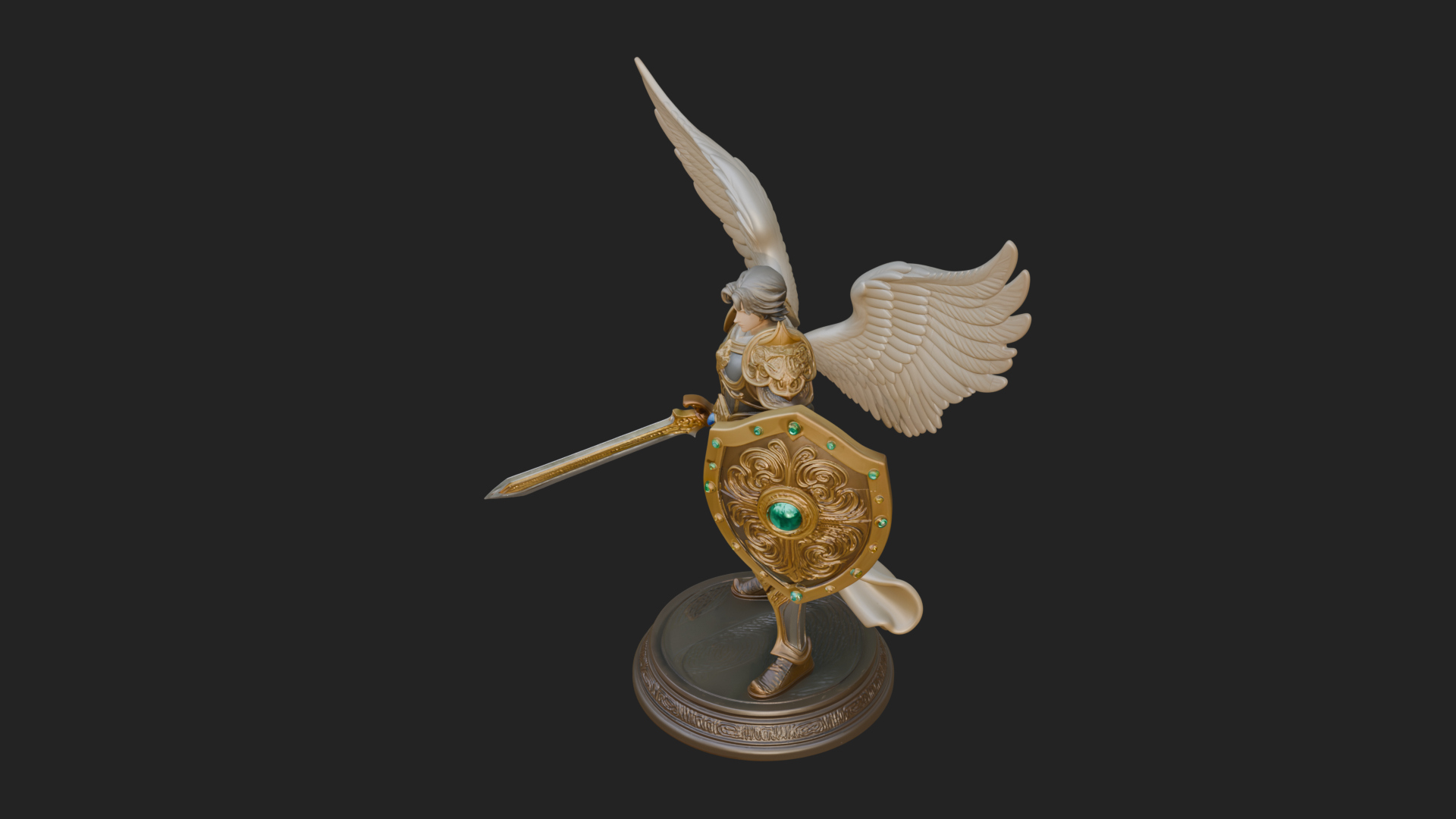 Archangel Michael Warrior Statue Design 39 3D Print Model 3D Model
