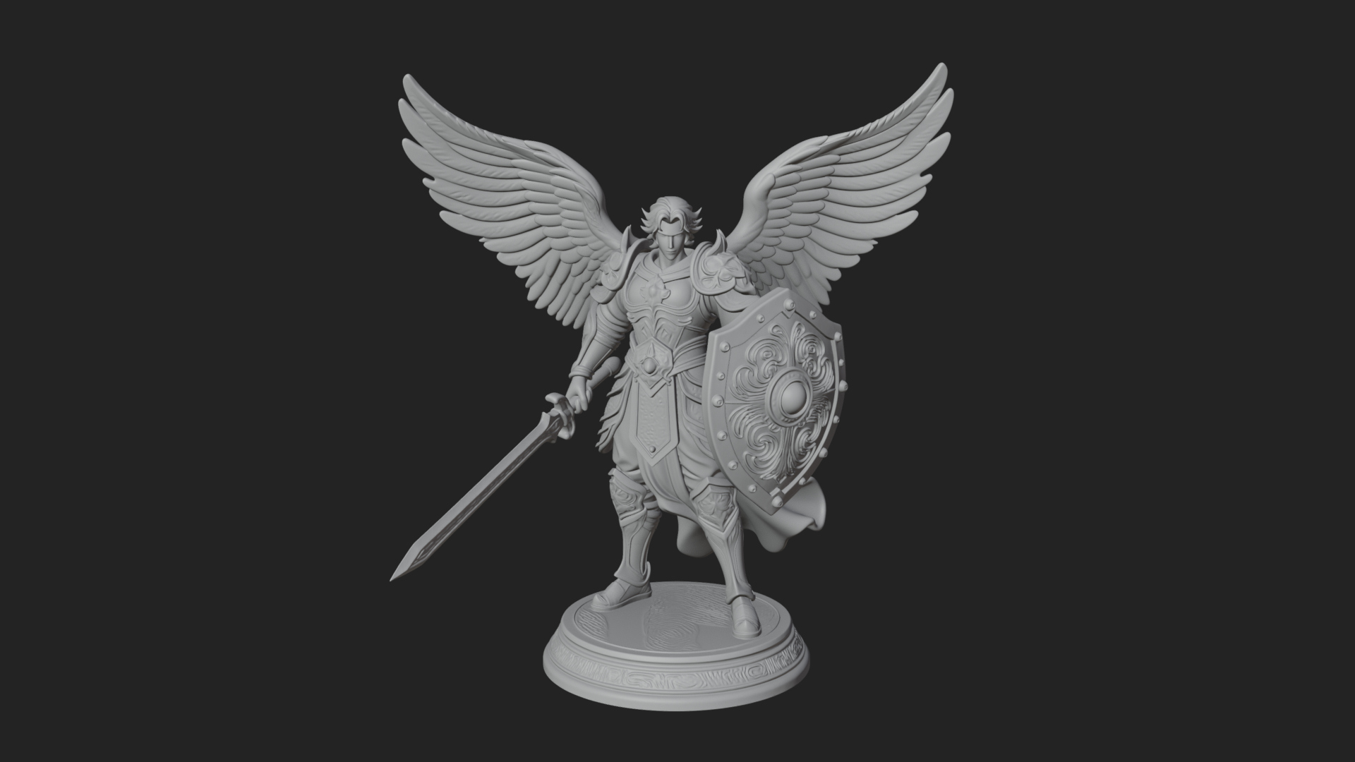Archangel Michael Warrior Statue Design 39 3D Print Model 3D Model