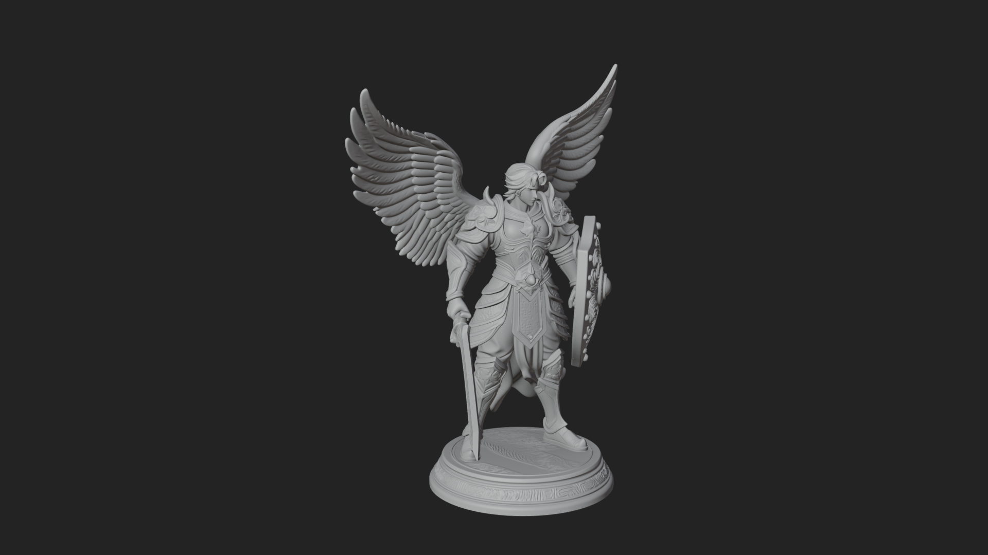 Archangel Michael Warrior Statue Design 39 3D Print Model 3D Model