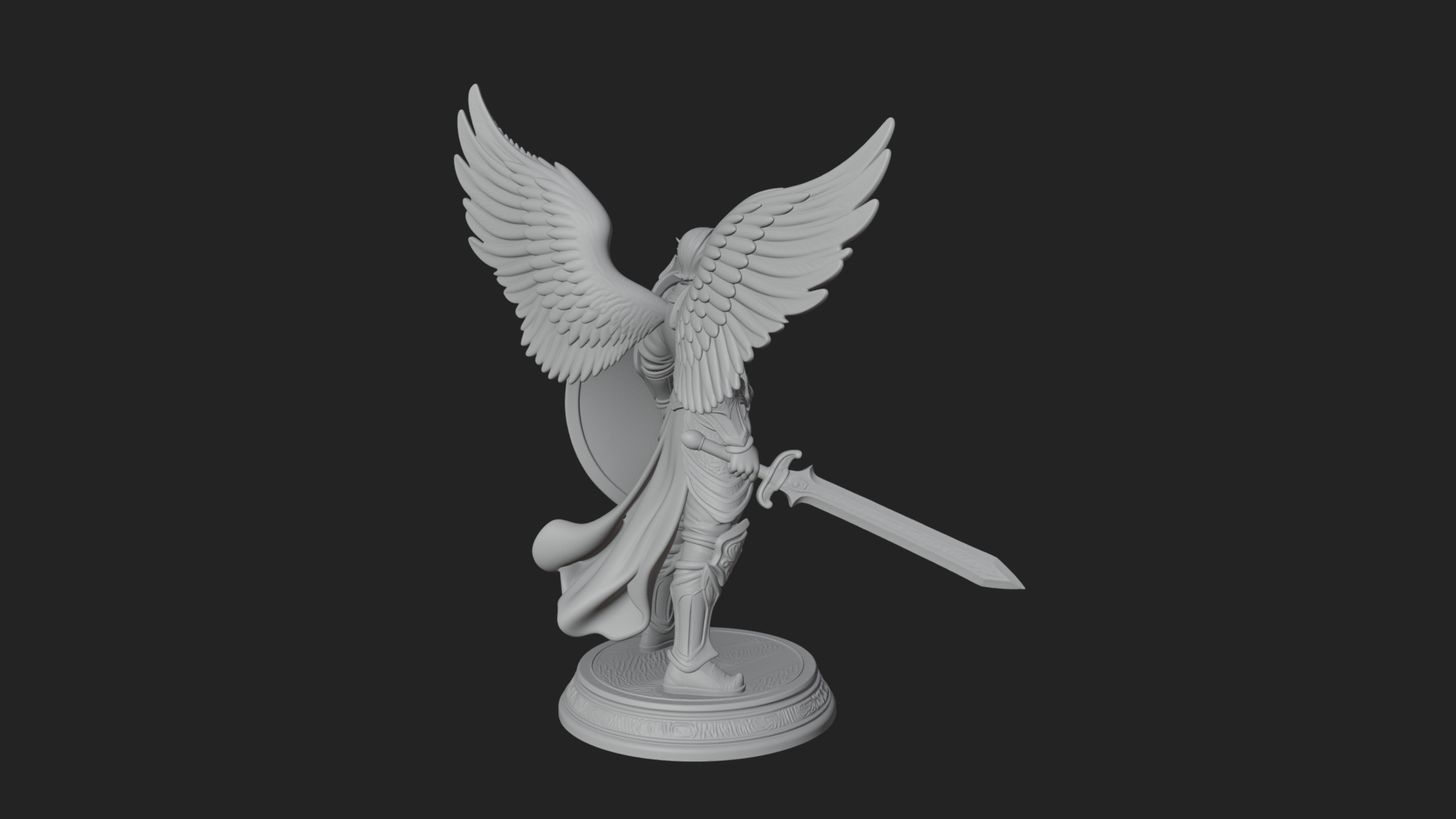 Archangel Michael Warrior Statue Design 39 3D Print Model 3D Model