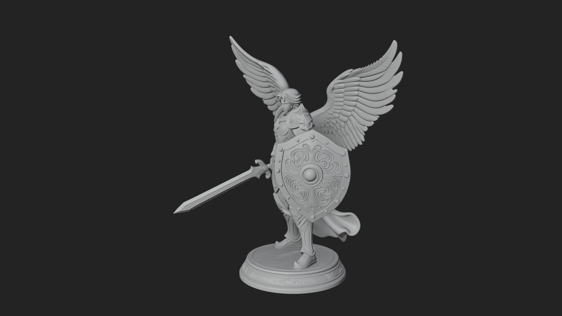 Archangel Michael Warrior Statue Design 39 3D Print Model 3D Model