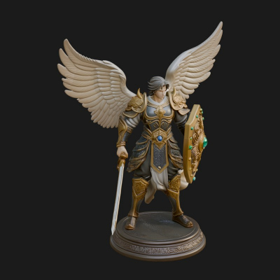 Archangel Michael Warrior Statue Design 39 3D Print Model