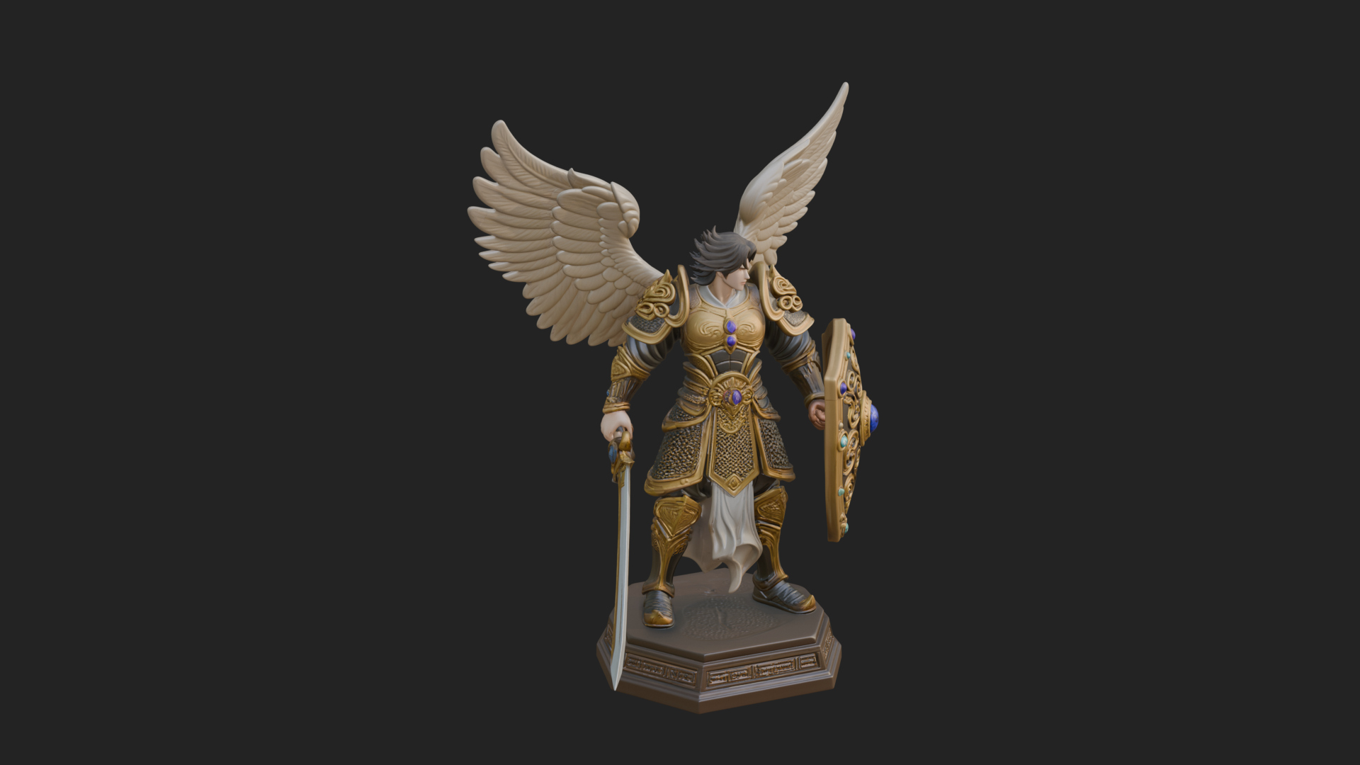 Archangel Michael Warrior Statue Design 40 3D Print Model 3D Model