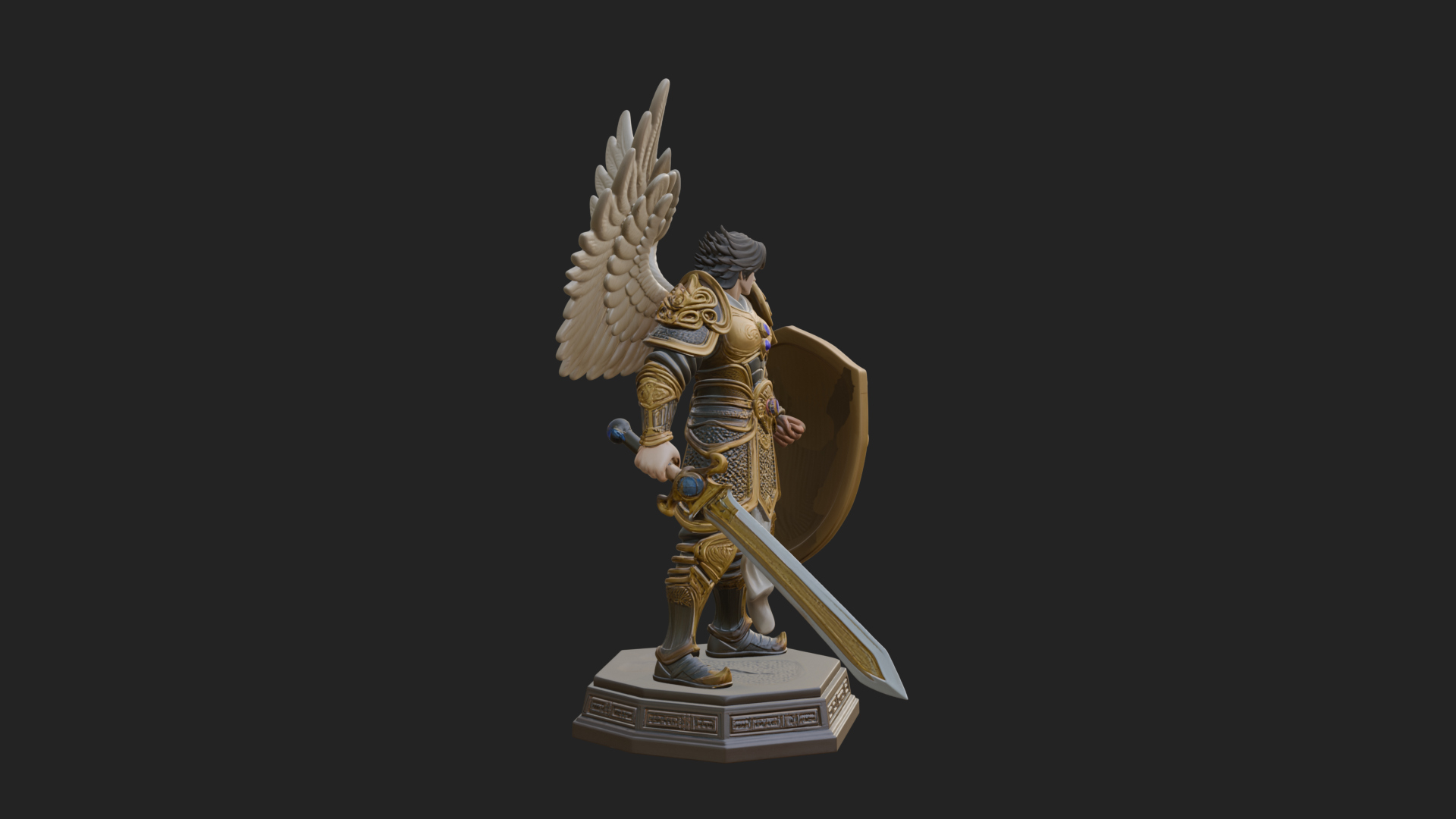 Archangel Michael Warrior Statue Design 40 3D Print Model 3D Model
