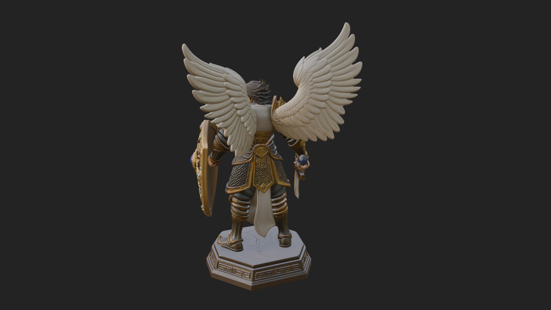 Archangel Michael Warrior Statue Design 40 3D Print Model 3D Model