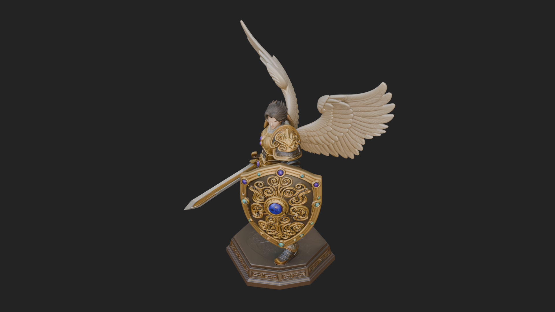 Archangel Michael Warrior Statue Design 40 3D Print Model 3D Model