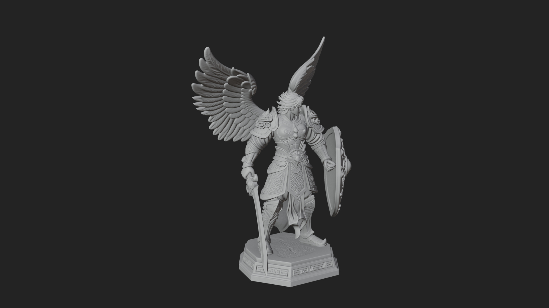 Archangel Michael Warrior Statue Design 40 3D Print Model 3D Model