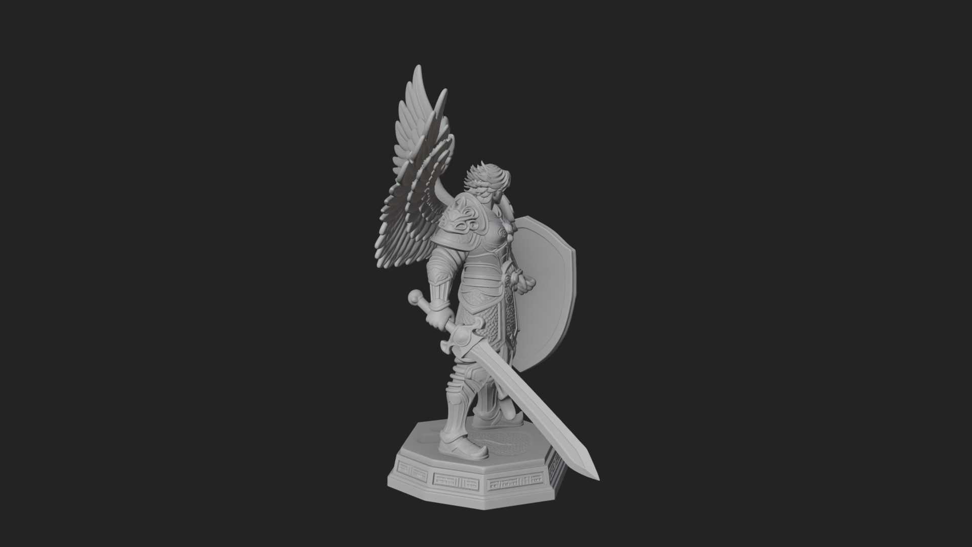 Archangel Michael Warrior Statue Design 40 3D Print Model 3D Model