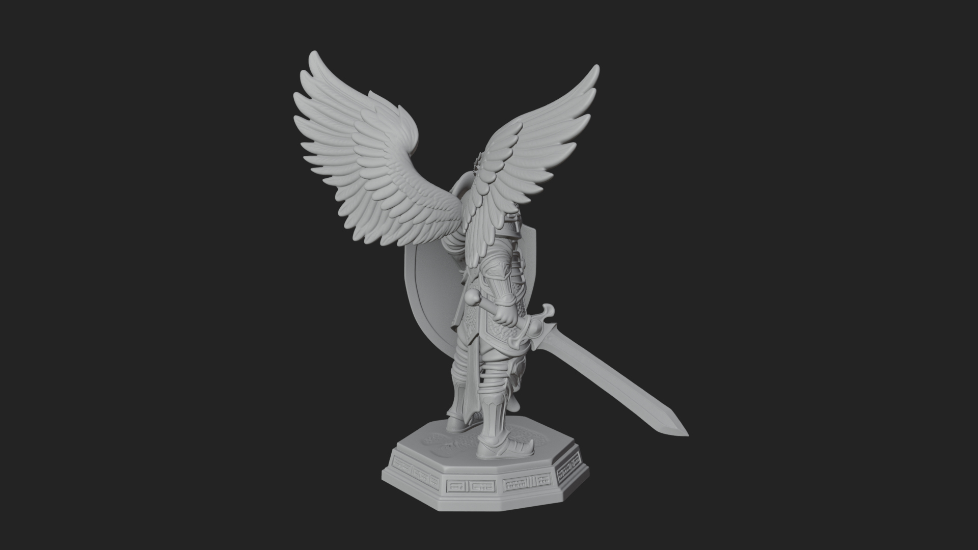 Archangel Michael Warrior Statue Design 40 3D Print Model 3D Model