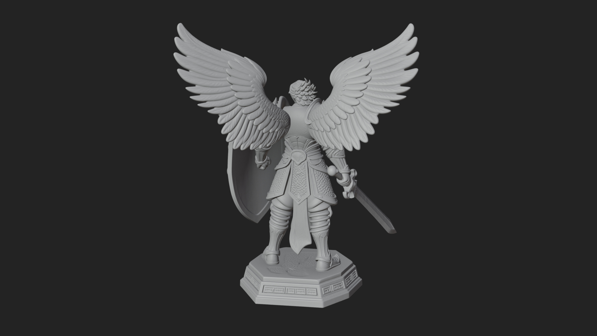 Archangel Michael Warrior Statue Design 40 3D Print Model 3D Model