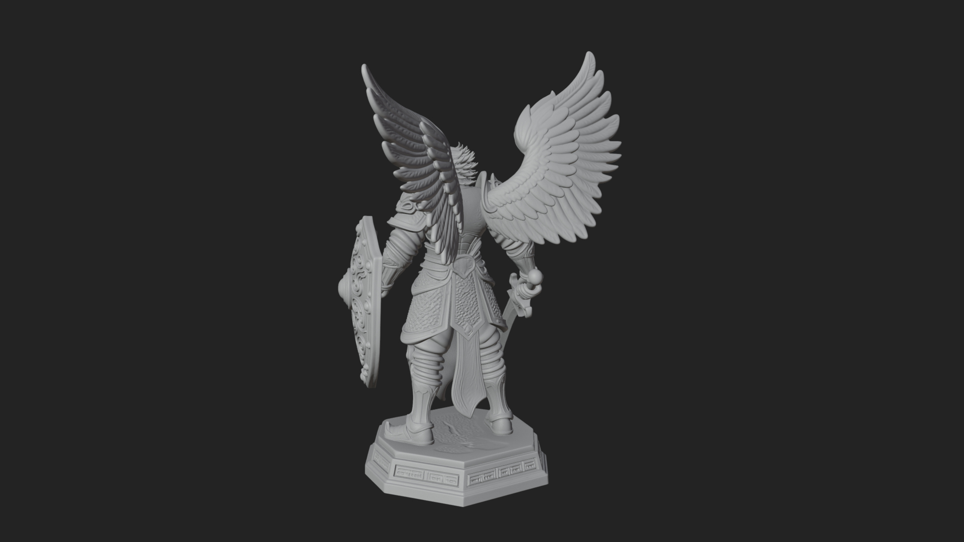 Archangel Michael Warrior Statue Design 40 3D Print Model 3D Model