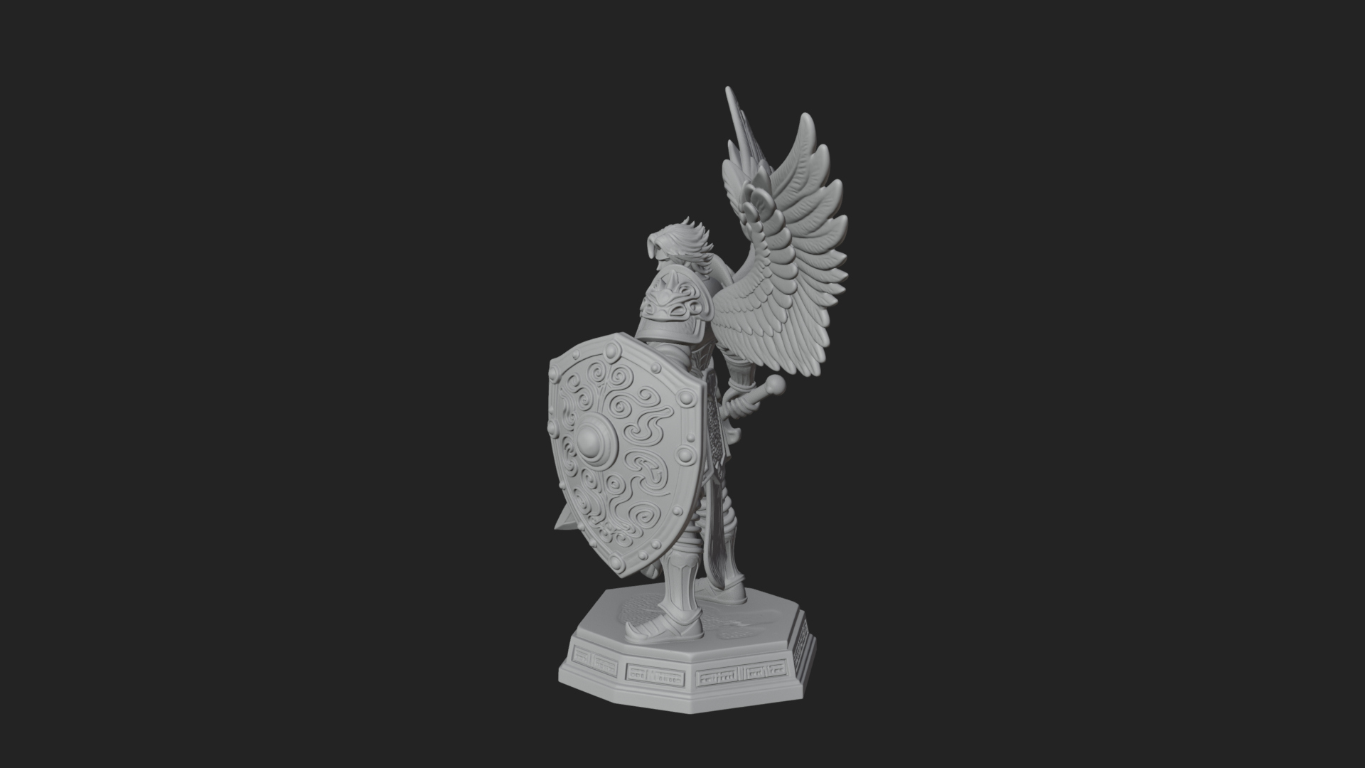 Archangel Michael Warrior Statue Design 40 3D Print Model 3D Model