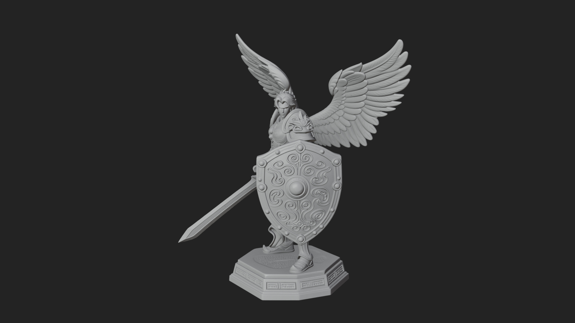 Archangel Michael Warrior Statue Design 40 3D Print Model 3D Model
