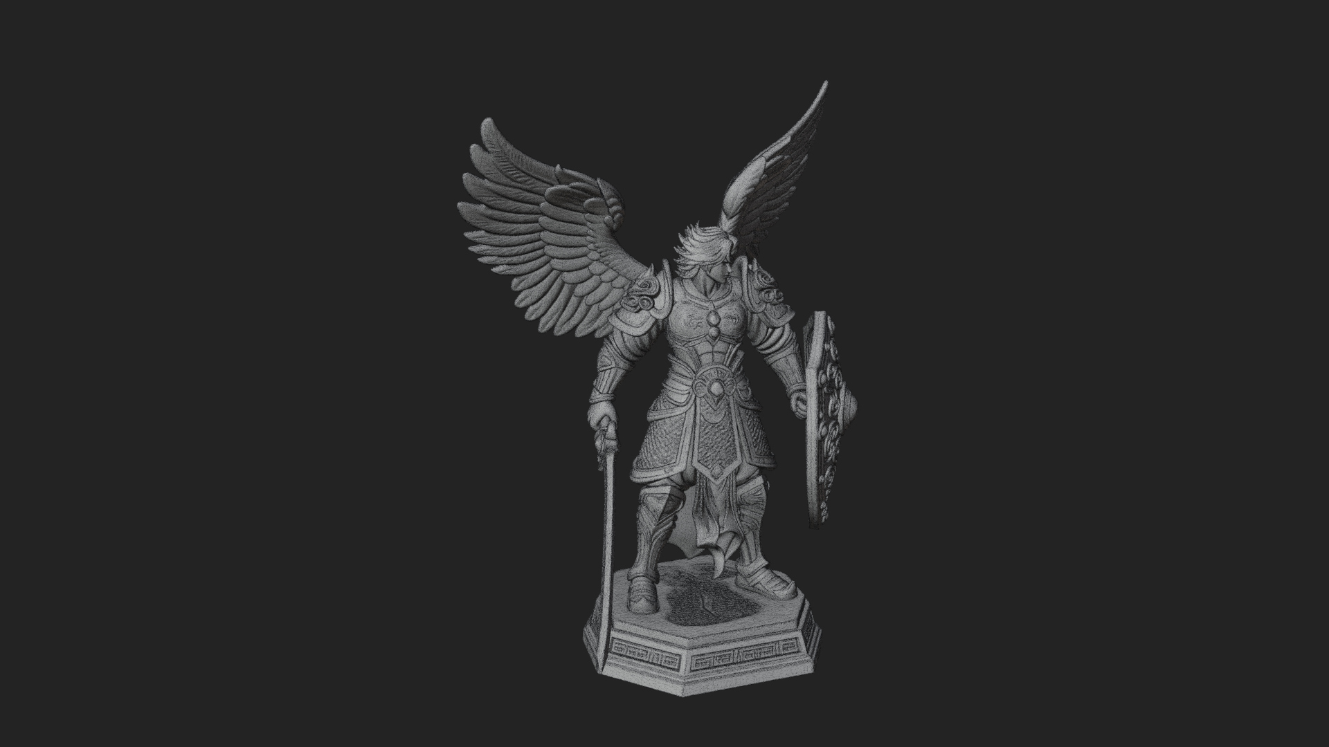 Archangel Michael Warrior Statue Design 40 3D Print Model 3D Model