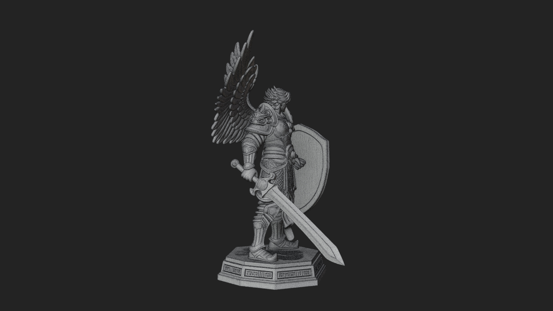 Archangel Michael Warrior Statue Design 40 3D Print Model 3D Model