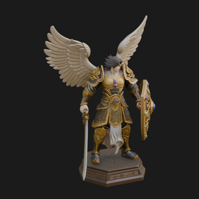 Archangel Michael Warrior Statue Design 40 3D Print Model