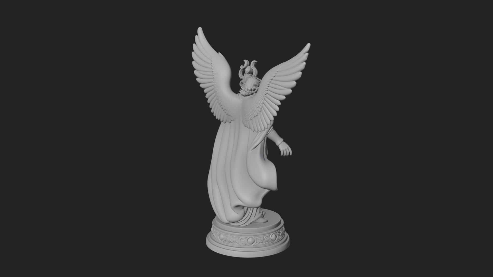 Archangel With Crosier Staff Statue Design 5 3D Print Model 3D Model