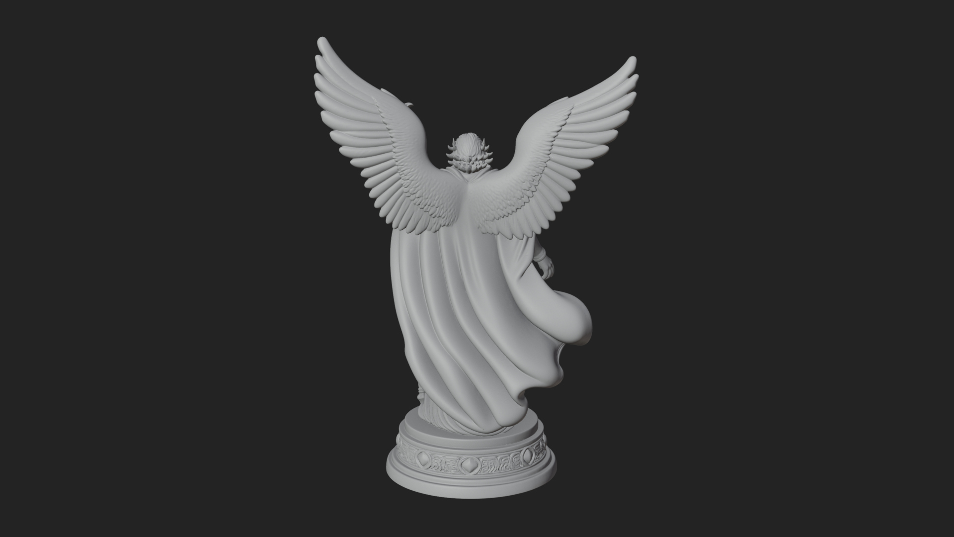 Archangel With Crosier Staff Statue Design 5 3D Print Model 3D Model