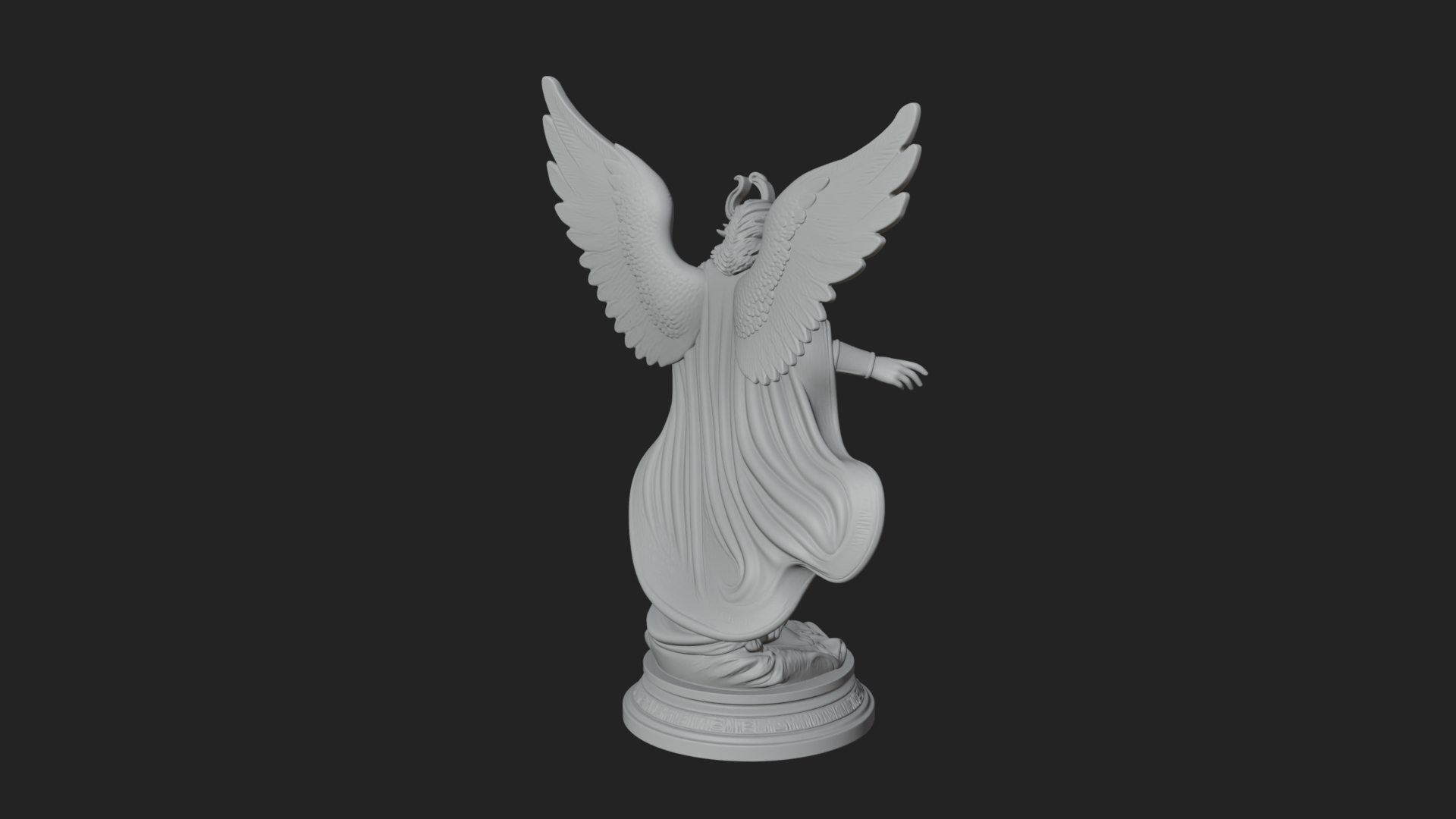 Archangel With Crosier Staff Statue Design 6 3D Print Model 3D Model