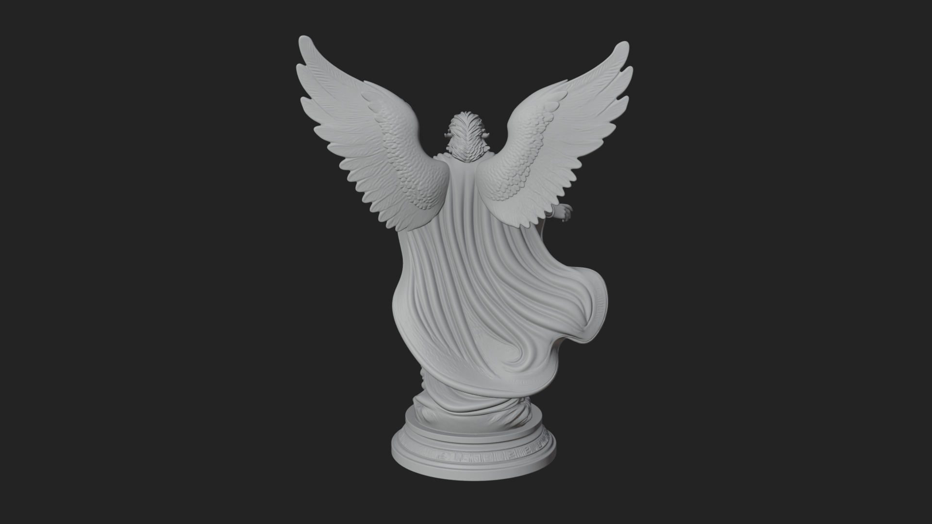 Archangel With Crosier Staff Statue Design 6 3D Print Model 3D Model