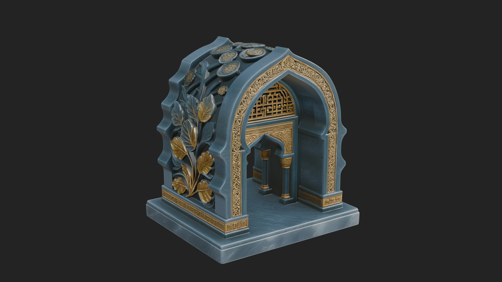Arched Stone Pavilion Model Design 1 3D Print Model 3D Model