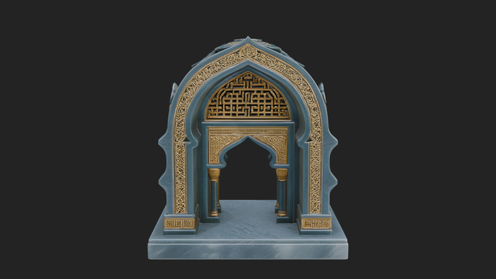 Arched Stone Pavilion Model Design 1 3D Print Model 3D Model