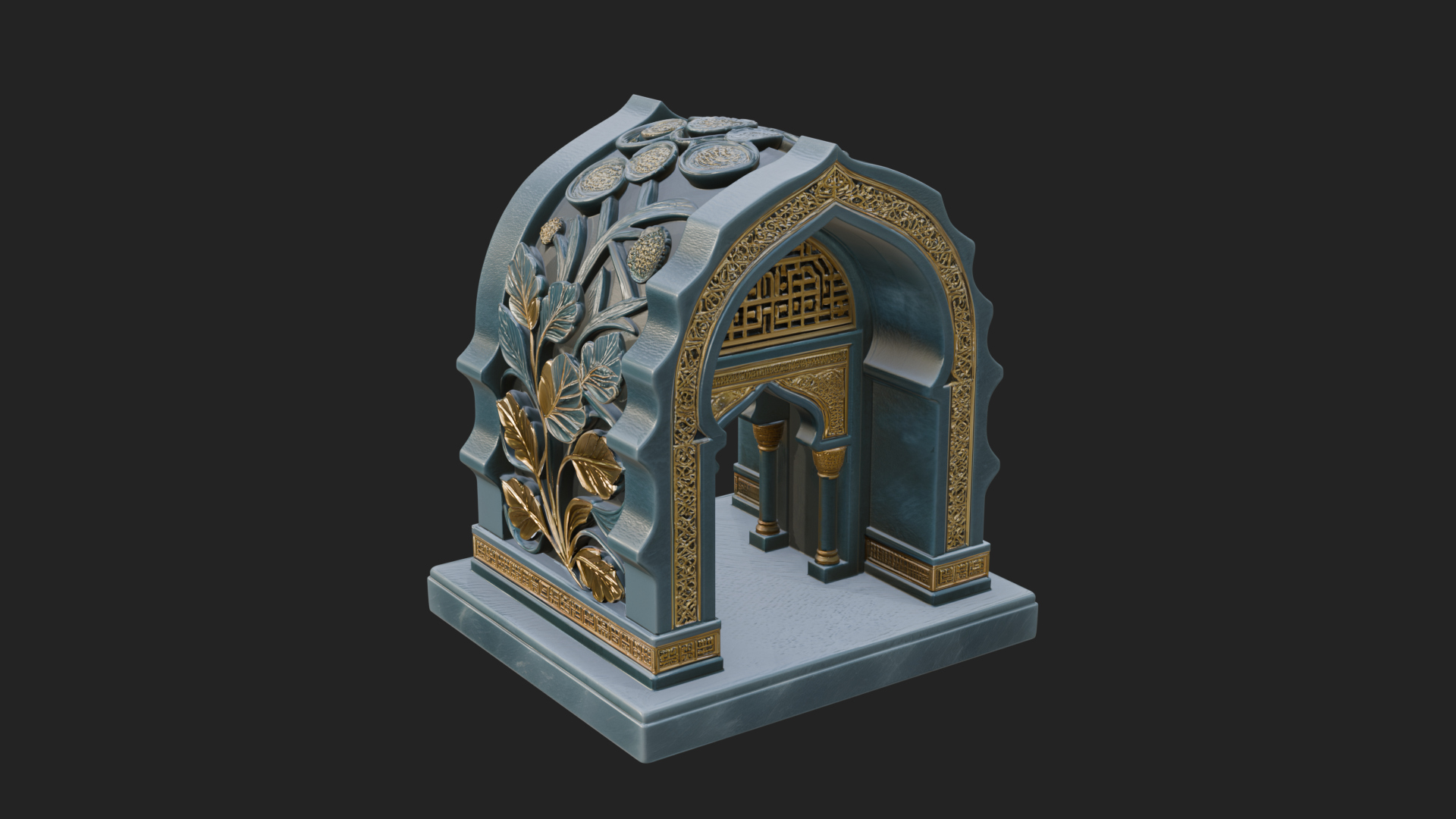 Arched Stone Pavilion Model Design 1 3D Print Model 3D Model
