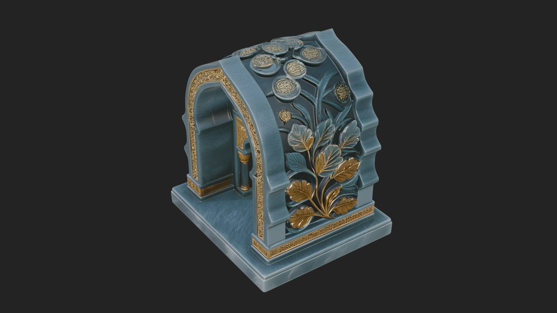 Arched Stone Pavilion Model Design 1 3D Print Model 3D Model
