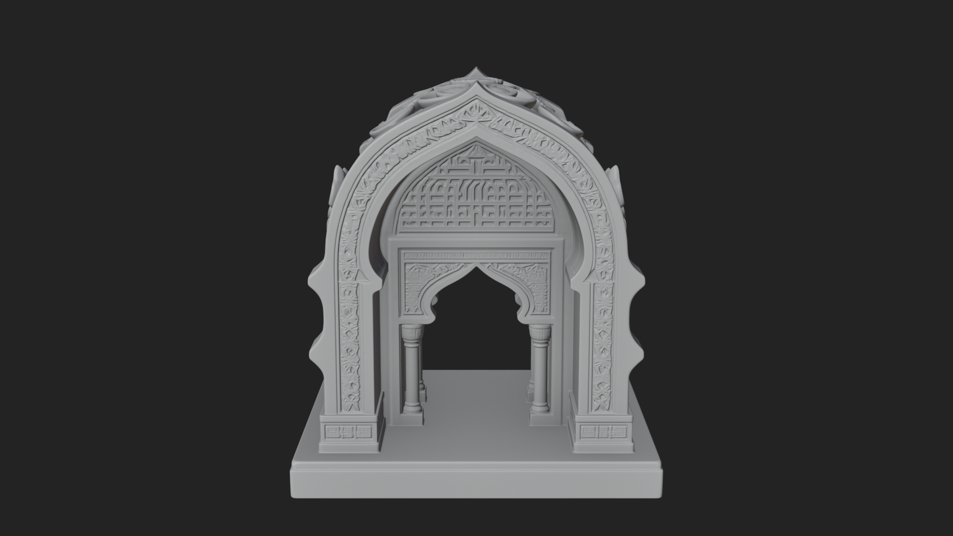 Arched Stone Pavilion Model Design 1 3D Print Model 3D Model