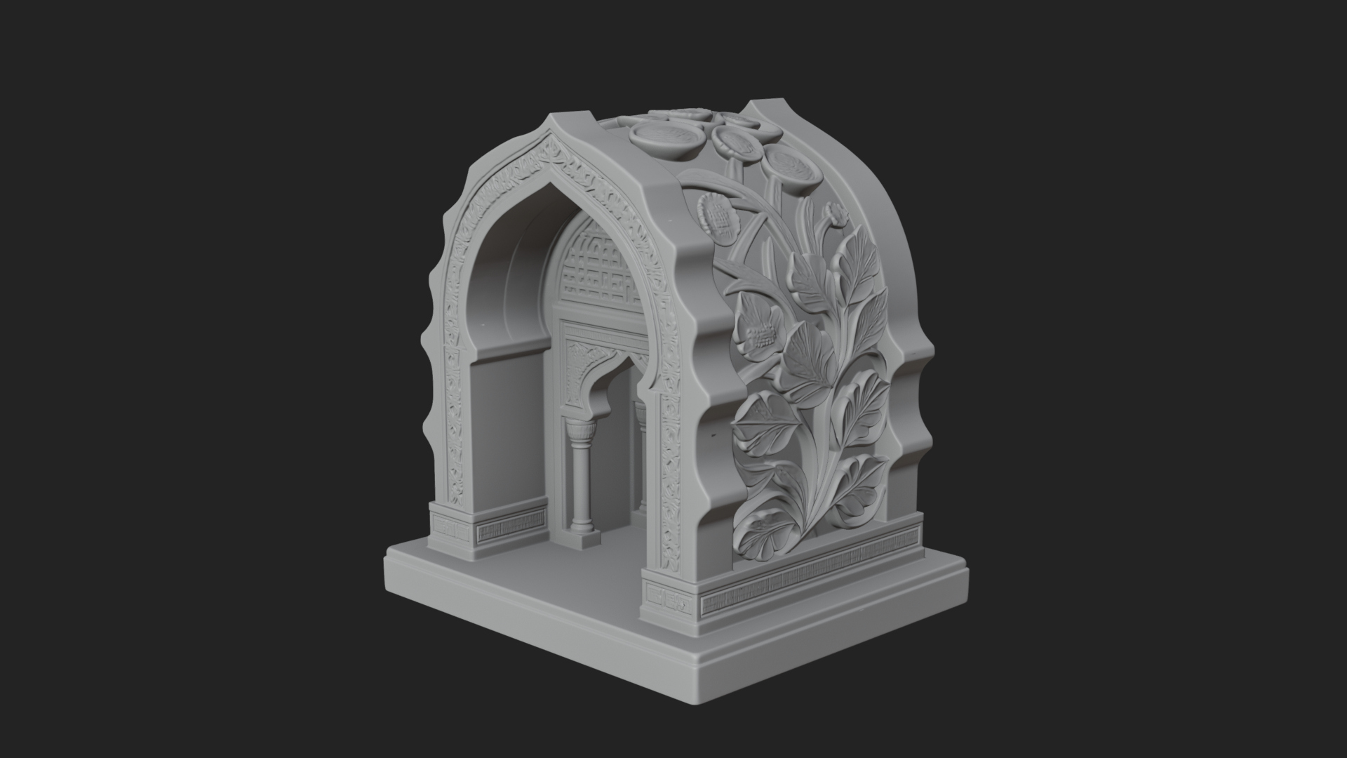 Arched Stone Pavilion Model Design 1 3D Print Model 3D Model