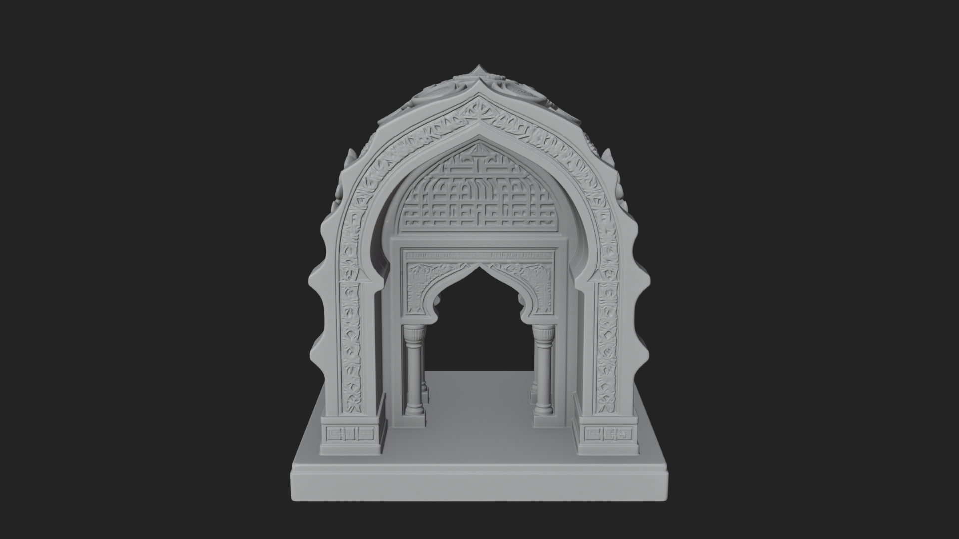 Arched Stone Pavilion Model Design 1 3D Print Model 3D Model