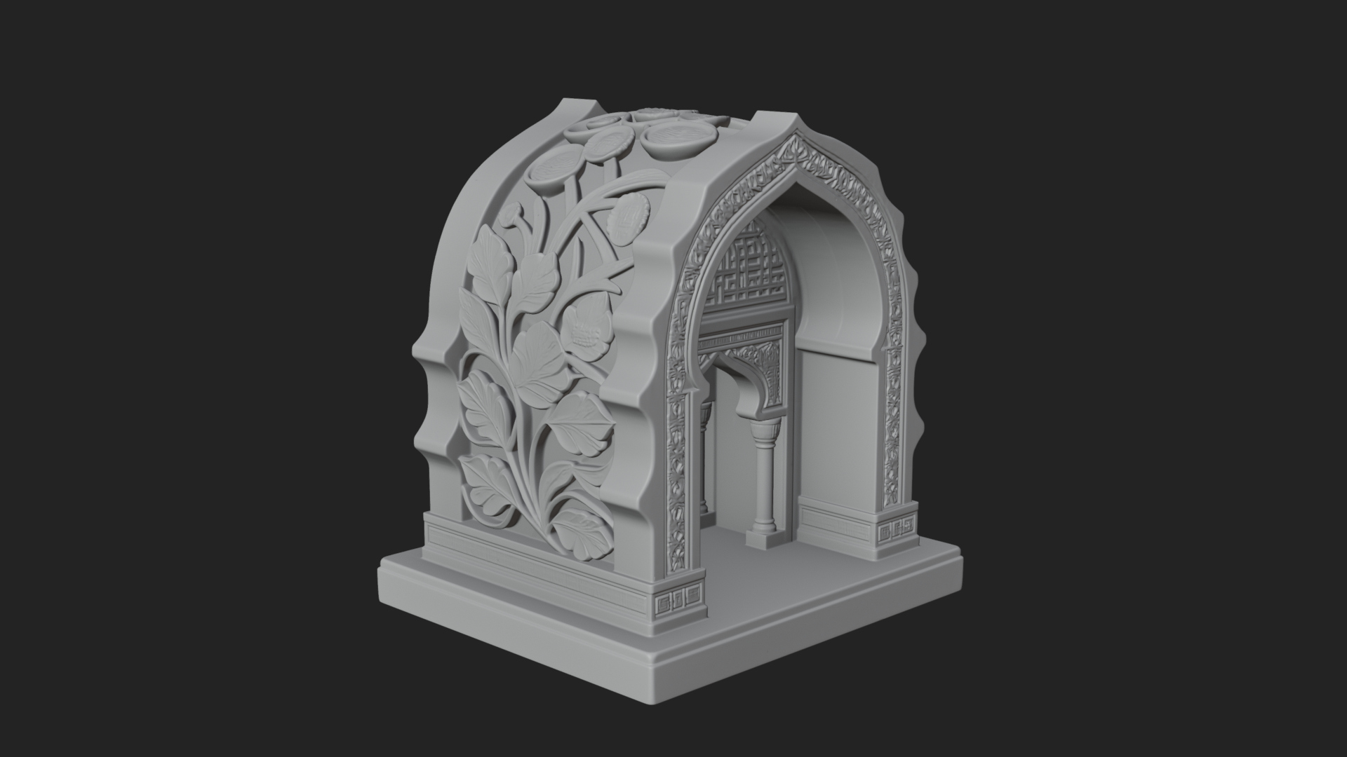 Arched Stone Pavilion Model Design 1 3D Print Model 3D Model