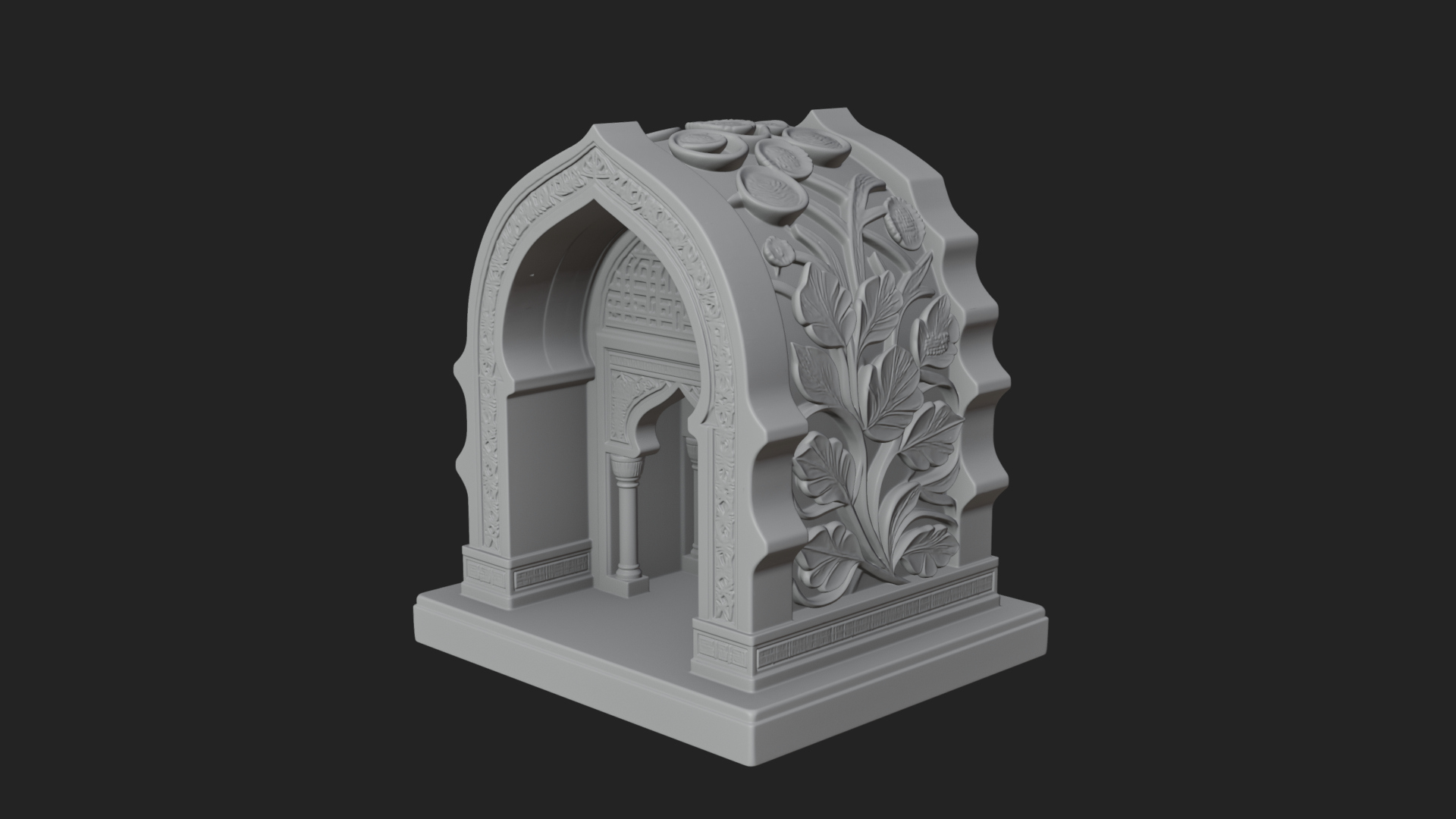 Arched Stone Pavilion Model Design 1 3D Print Model 3D Model