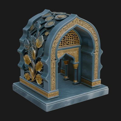 Arched Stone Pavilion Model Design 1 3D Print Model