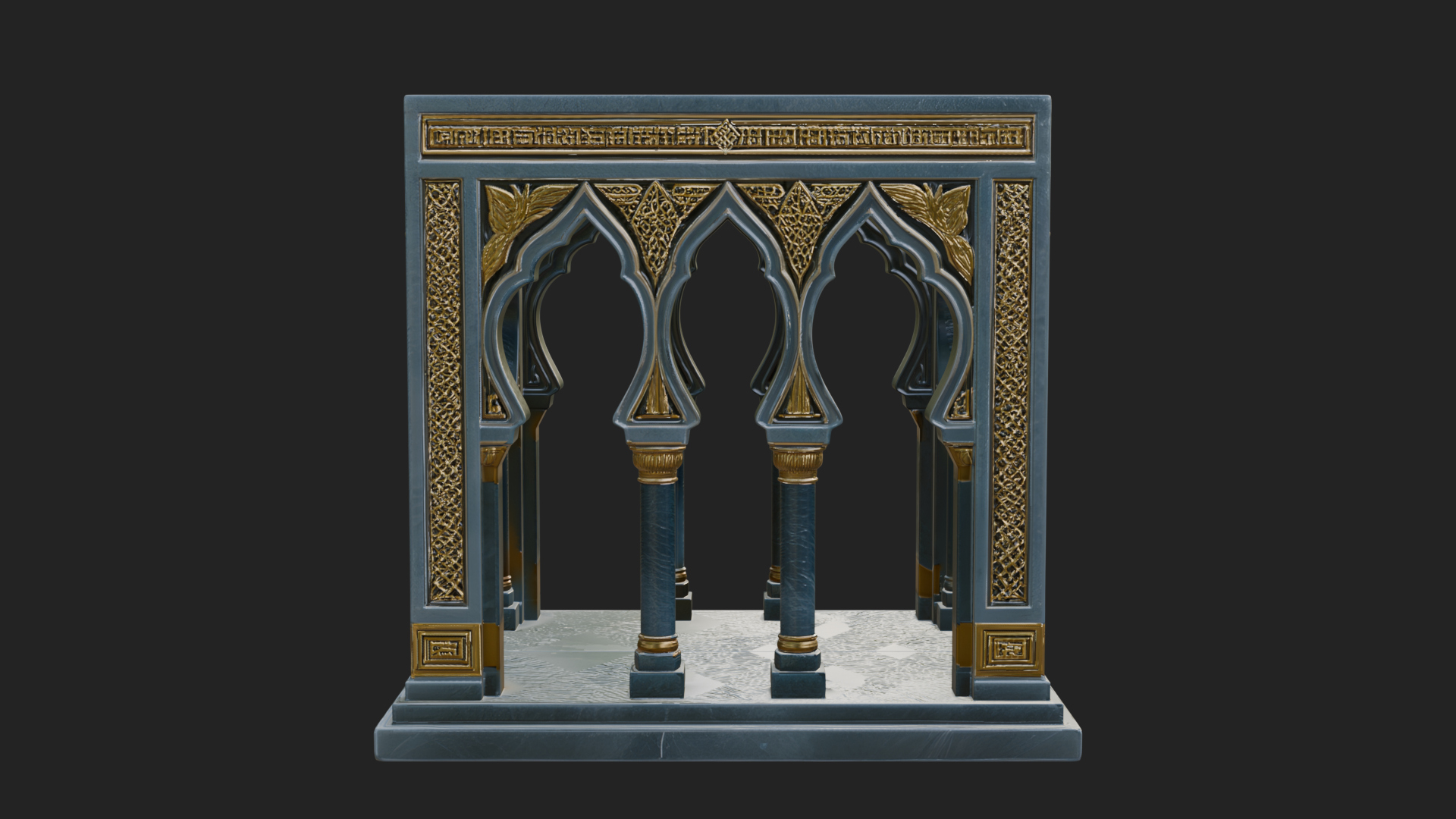 Arched Stone Pavilion Model Design 2 3D Print Model 3D Model
