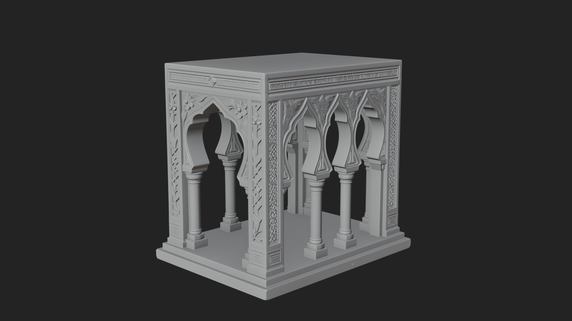 Arched Stone Pavilion Model Design 2 3D Print Model 3D Model
