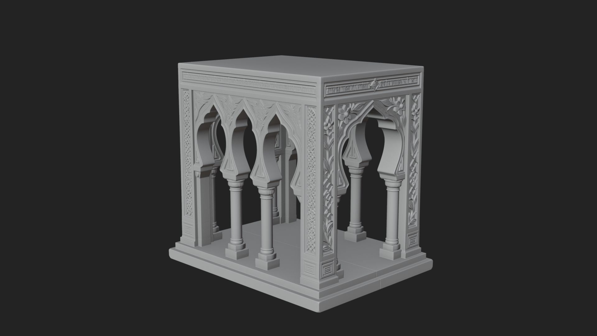 Arched Stone Pavilion Model Design 2 3D Print Model 3D Model