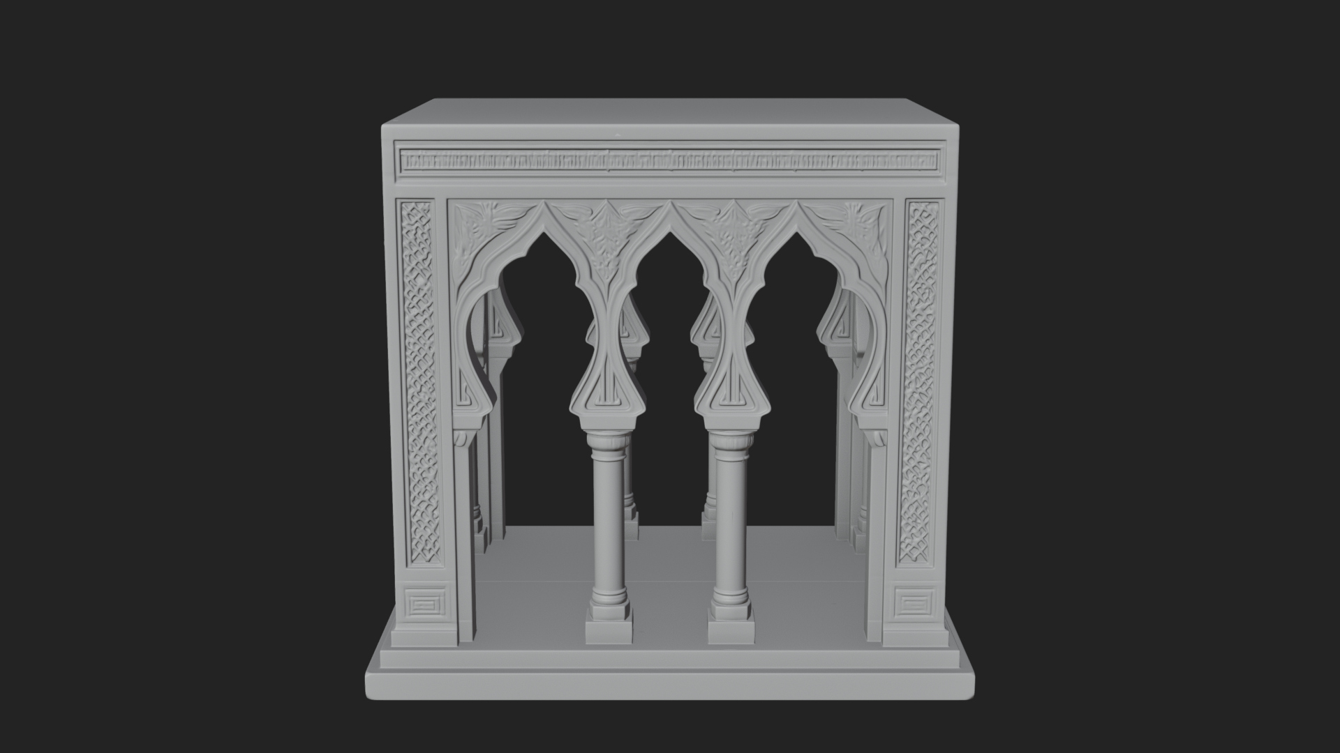 Arched Stone Pavilion Model Design 2 3D Print Model 3D Model