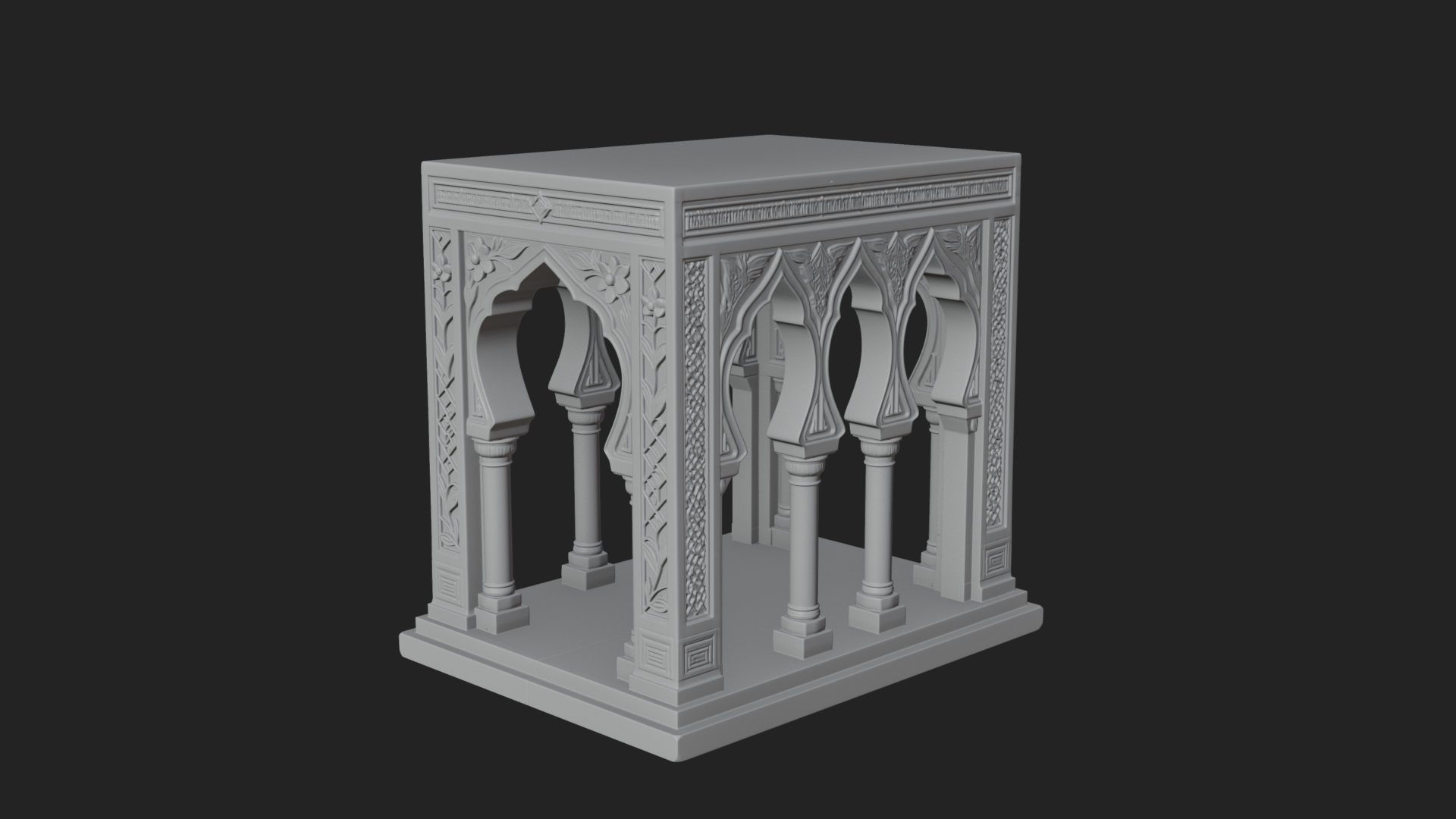 Arched Stone Pavilion Model Design 2 3D Print Model 3D Model