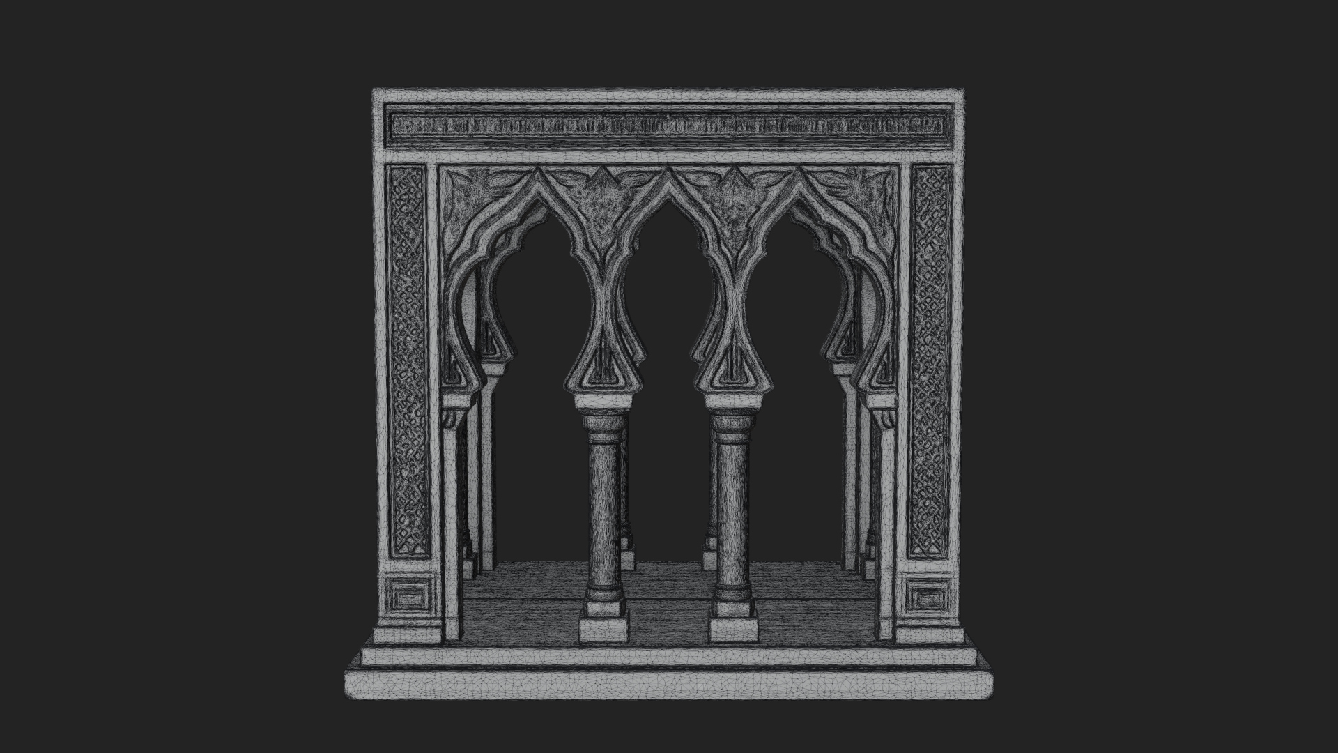 Arched Stone Pavilion Model Design 2 3D Print Model 3D Model