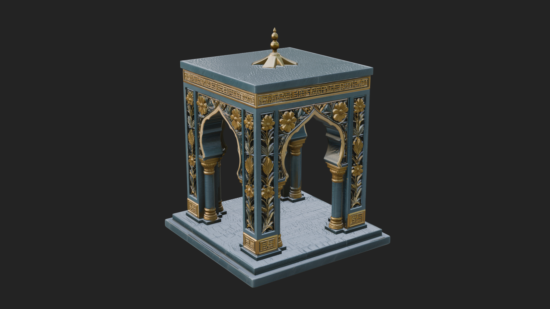 Arched Stone Pavilion Model Design 3 3D Print Model 3D Model