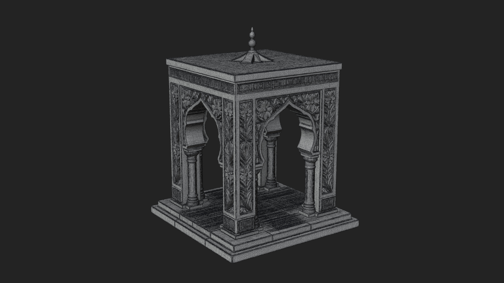 Arched Stone Pavilion Model Design 3 3D Print Model 3D Model