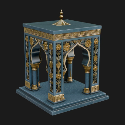 Arched Stone Pavilion Model Design 3 3D Print Model