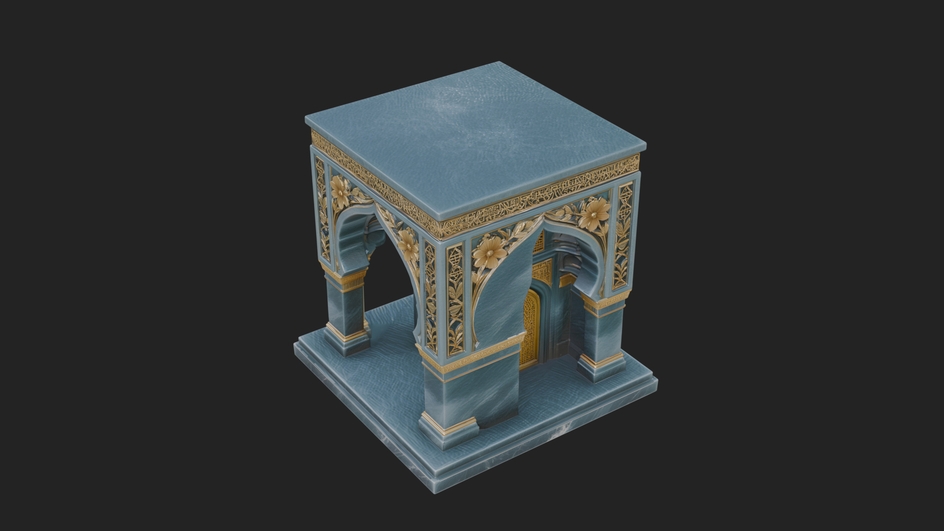 Arched Stone Pavilion Model Design 4 3D Print Model 3D Model