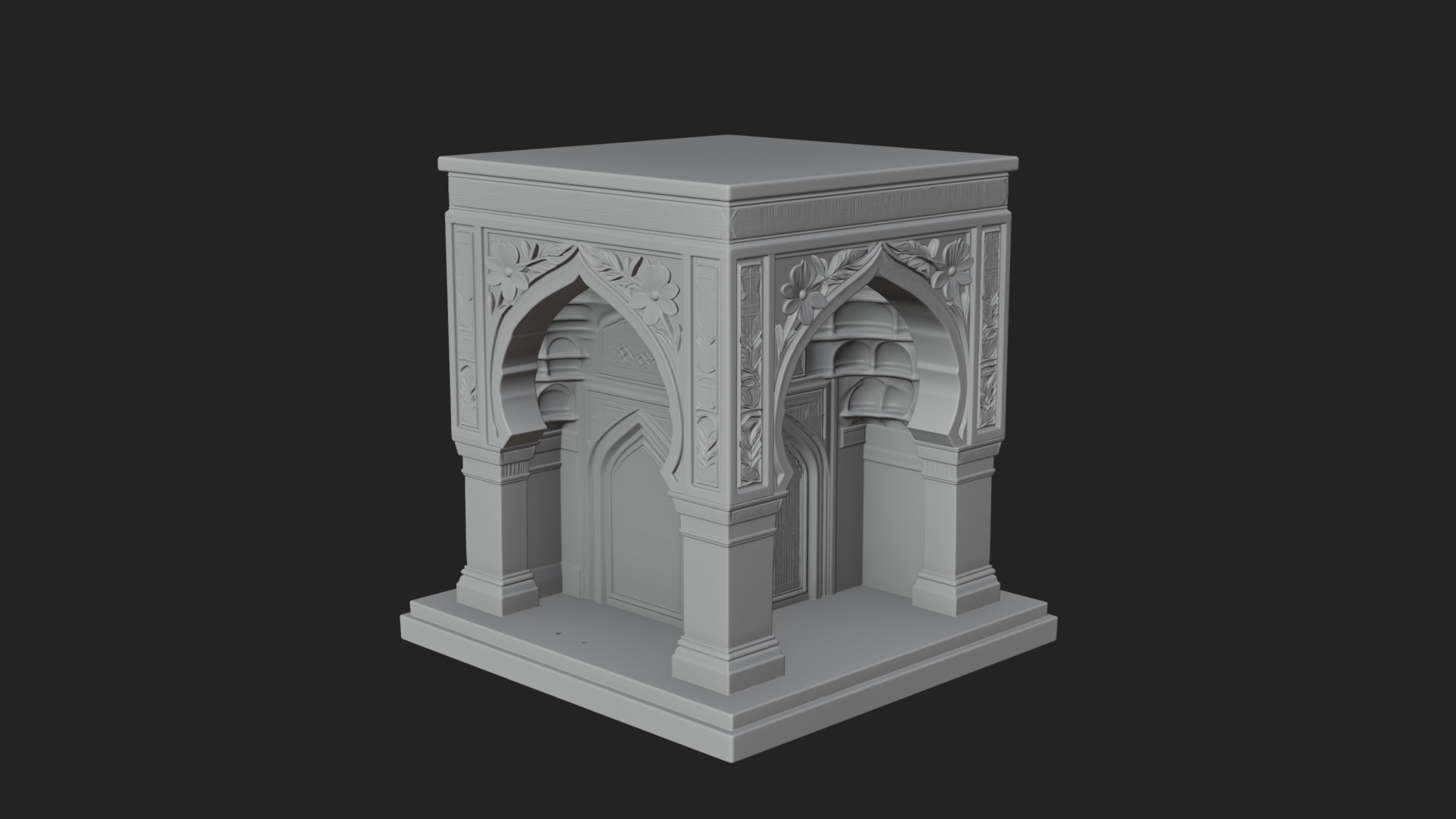 Arched Stone Pavilion Model Design 4 3D Print Model 3D Model