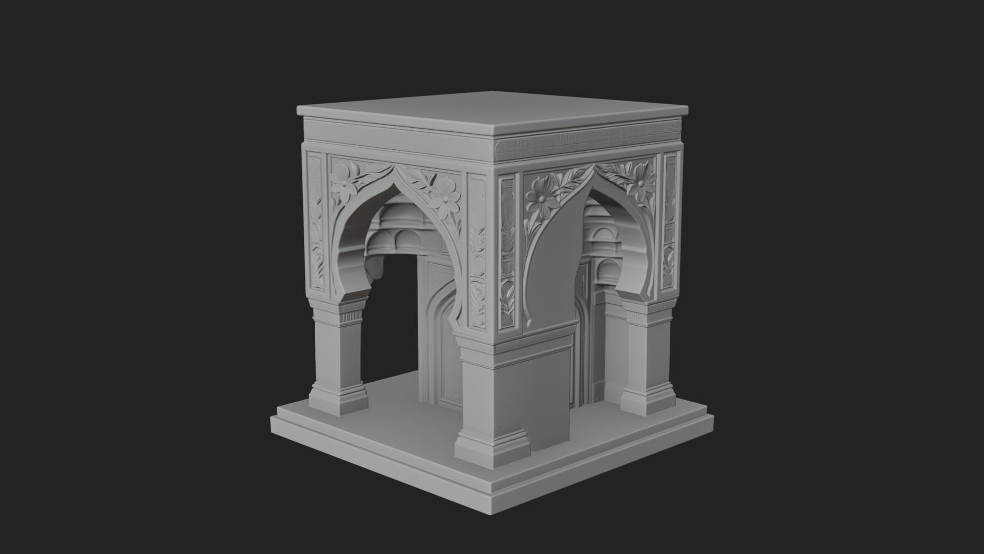 Arched Stone Pavilion Model Design 4 3D Print Model 3D Model