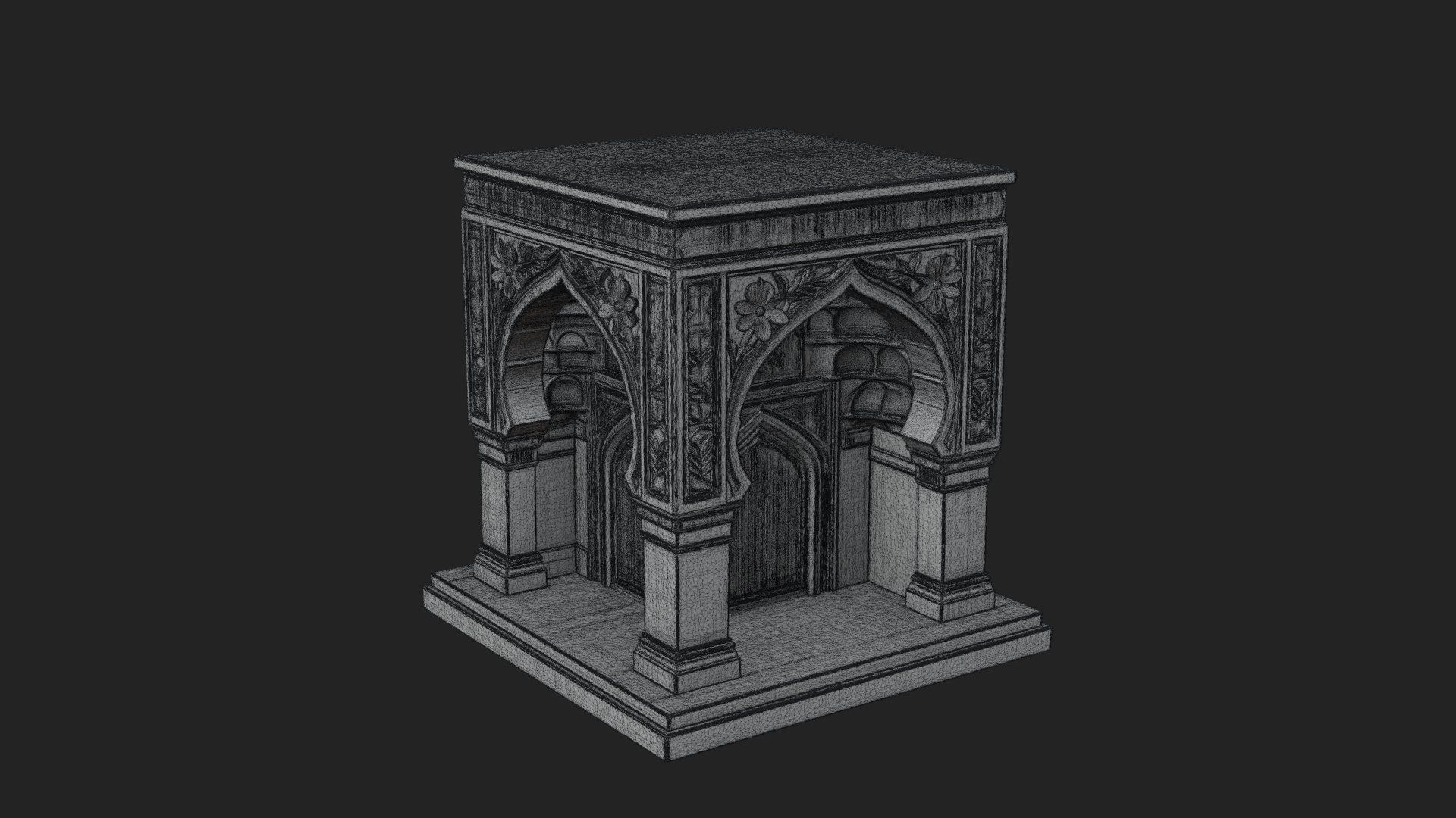 Arched Stone Pavilion Model Design 4 3D Print Model 3D Model