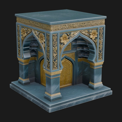 Arched Stone Pavilion Model Design 4 3D Print Model