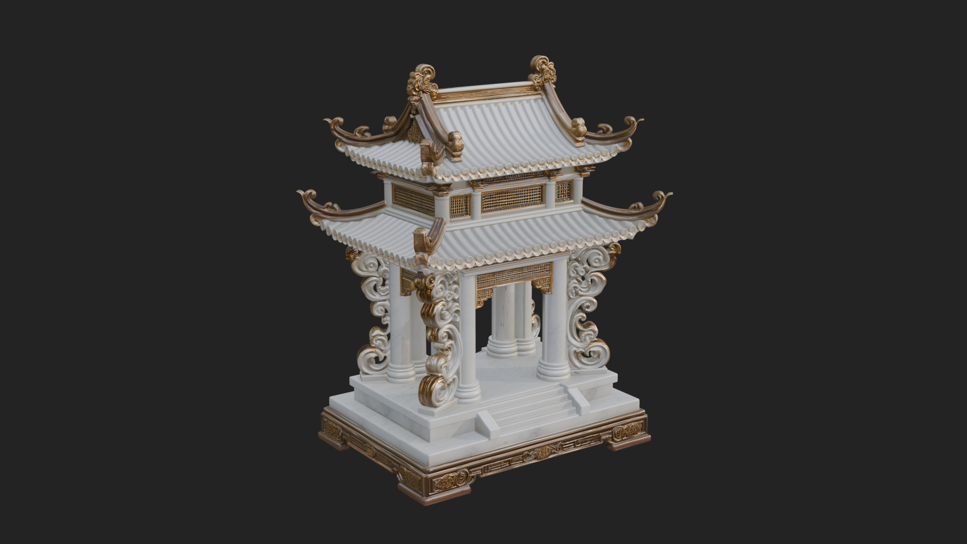 Arched Stone Pavilion Model Design 5 3D Print Model 3D Model