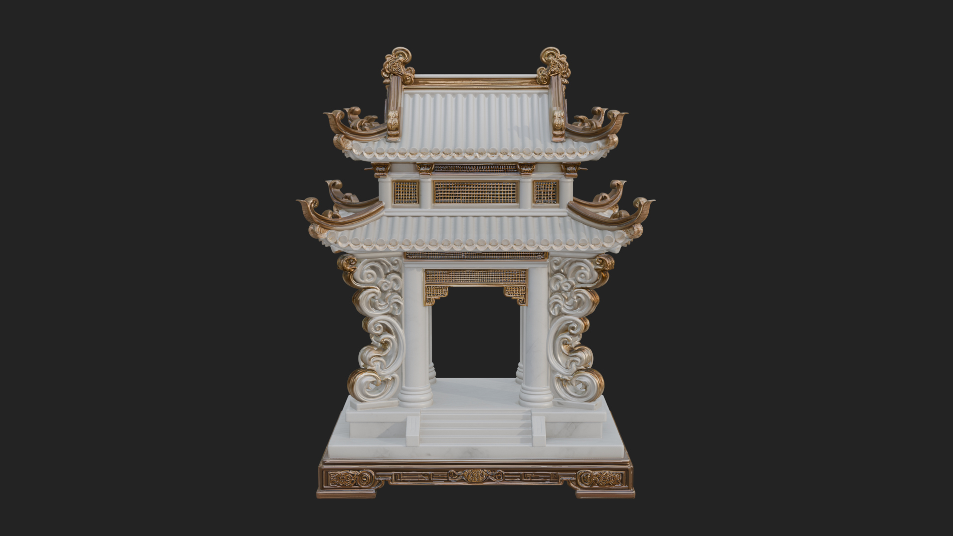 Arched Stone Pavilion Model Design 5 3D Print Model 3D Model